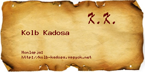 Kolb Kadosa névjegykártya